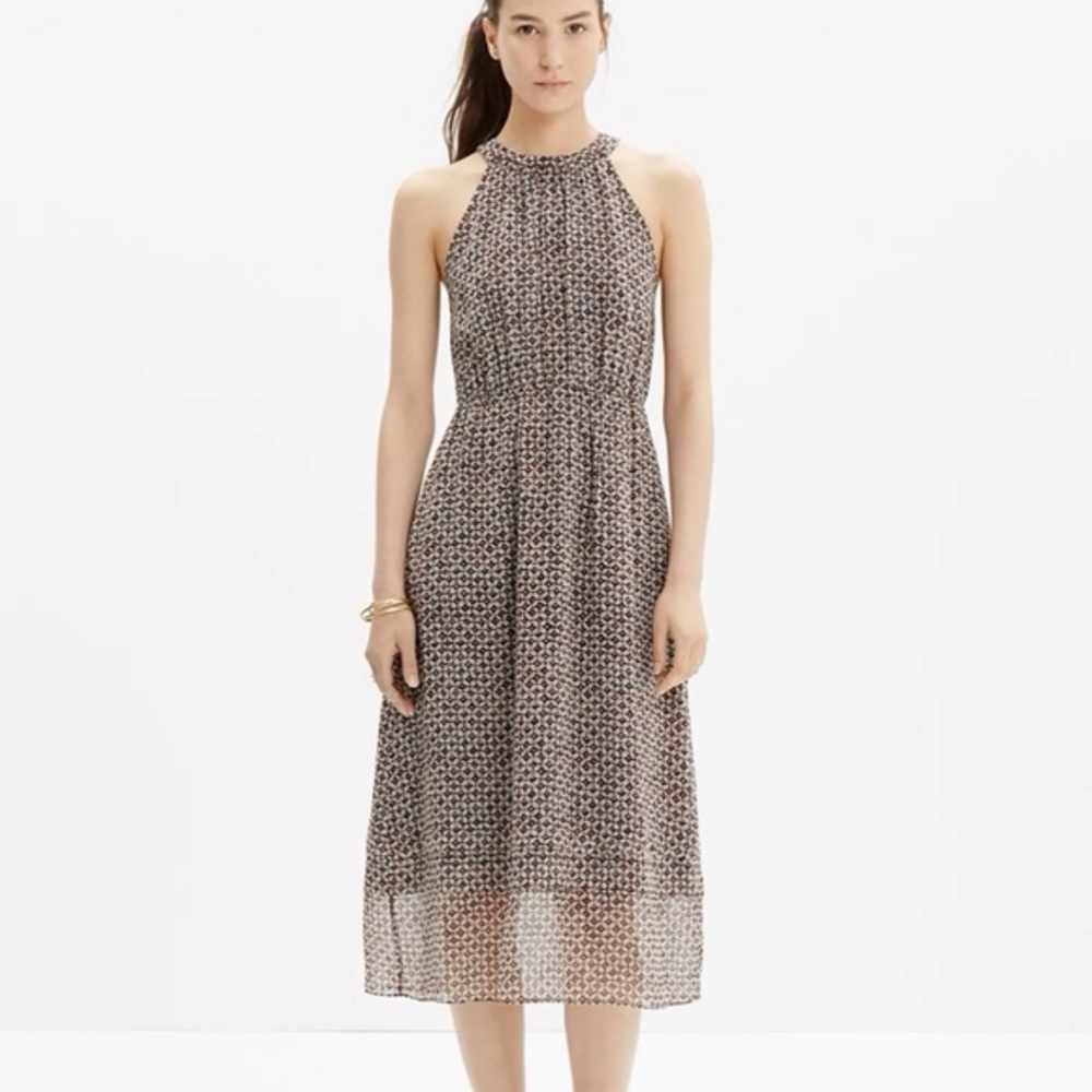 Madewell Silk Diamond Tiered Maxi Dress